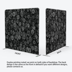 Lofaris Black Rose Wall Double-Sided Tension Fabric Backdrop 3D Floral Background for Wedding Party Photo Booth Decor