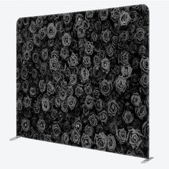 Lofaris Black Rose Wall Double-Sided Tension Fabric Backdrop 3D Floral Background for Wedding Party Photo Booth Decor