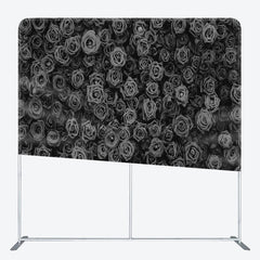 Lofaris Black Rose Wall Double-Sided Tension Fabric Backdrop 3D Floral Background for Wedding Party Photo Booth Decor