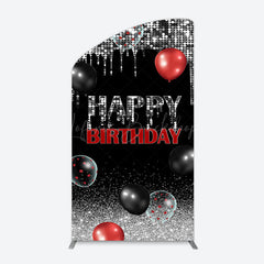 Lofaris Black Silver Glitter Balloons Birthday Arch Backdrop