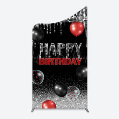 Lofaris Black Silver Glitter Balloons Birthday Arch Backdrop