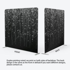Lofaris Black Silver Glitter Dance Party Square Backdrop