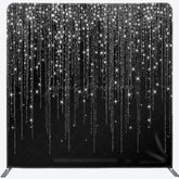 Lofaris Black Silver Glitter Dance Party Square Backdrop