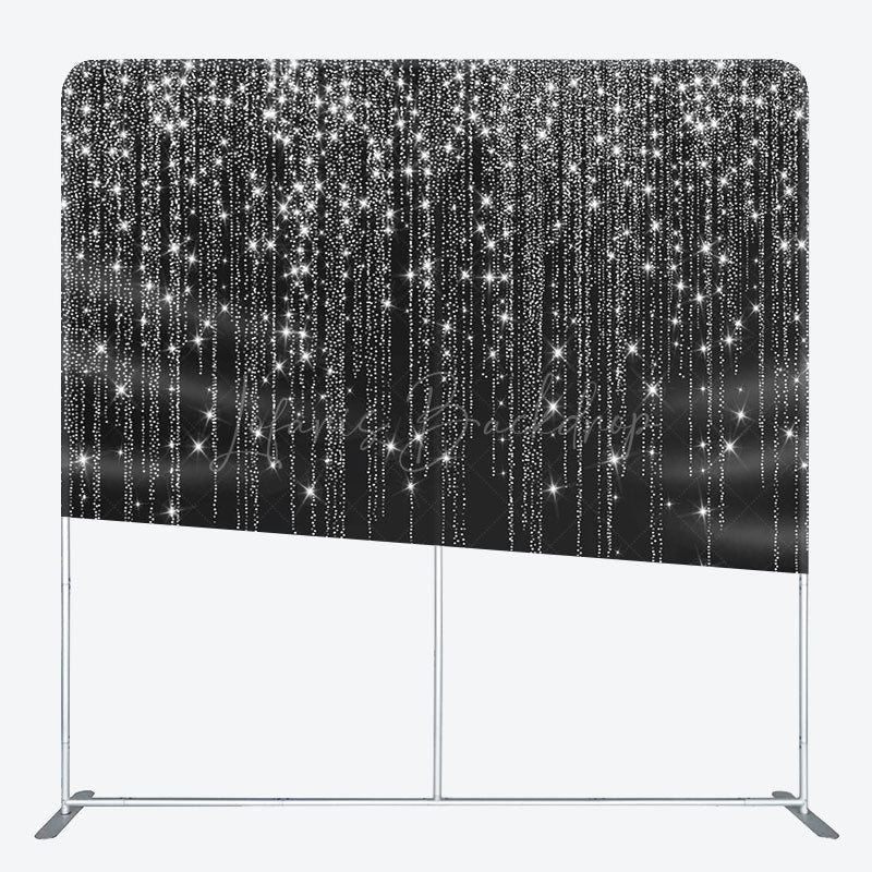 Lofaris Black Silver Glitter Dance Party Square Backdrop