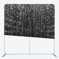 Lofaris Black Silver Glitter Dance Party Square Backdrop