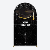 Lofaris Black Silver Sparkle You Did It Grad Arch Backdrop