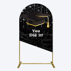Lofaris Black Silver Sparkle You Did It Grad Arch Backdrop