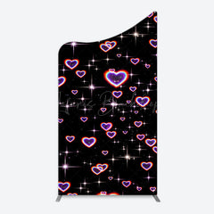 Lofaris Black Sparkle Rainbow Hearts Romantic Arch Backdrop