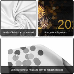 Lofaris Black Sparks Bokeh 2025 New Year Garage Door Banner
