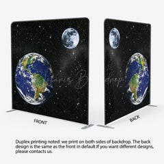 Lofaris Black Starry Galaxy Moon Earth Pillow Case Backdrop
