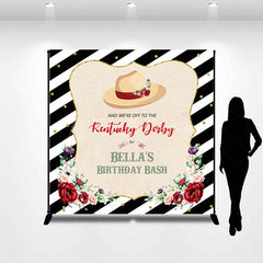 Lofaris Black Stripe Kentucky Derby Custom Birthday Backdrop