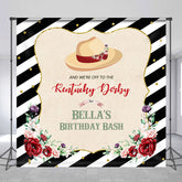 Lofaris Black Stripe Kentucky Derby Custom Birthday Backdrop