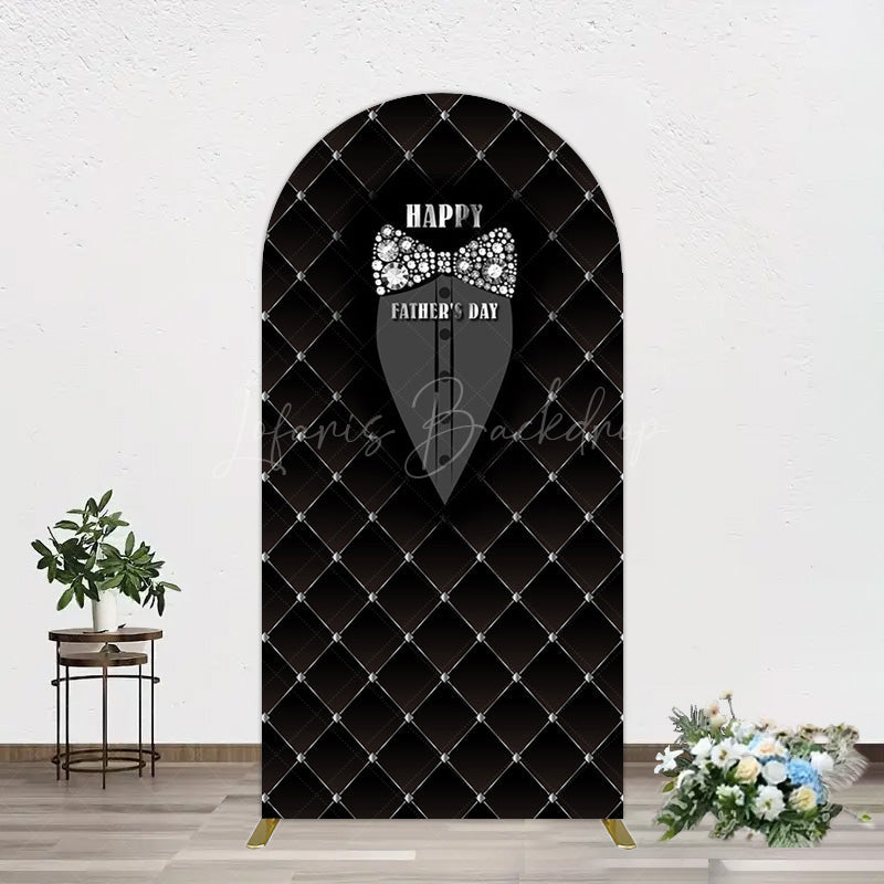 Lofaris Black Suit Diamond Bow Tie Fathers Day Arch Backdrop
