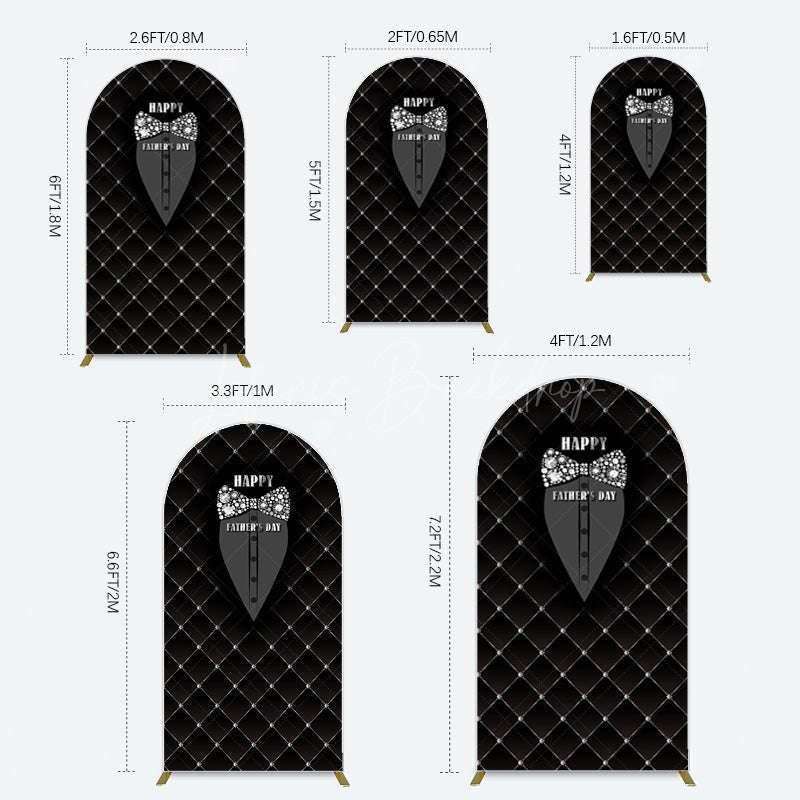 Lofaris Black Suit Diamond Bow Tie Fathers Day Arch Backdrop