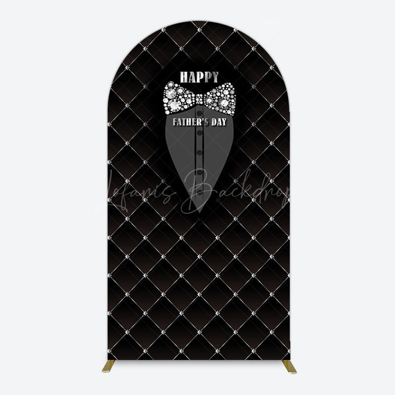 Lofaris Black Suit Diamond Bow Tie Fathers Day Arch Backdrop