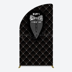 Lofaris Black Suit Diamond Bow Tie Fathers Day Half Moon Arch Backdrop
