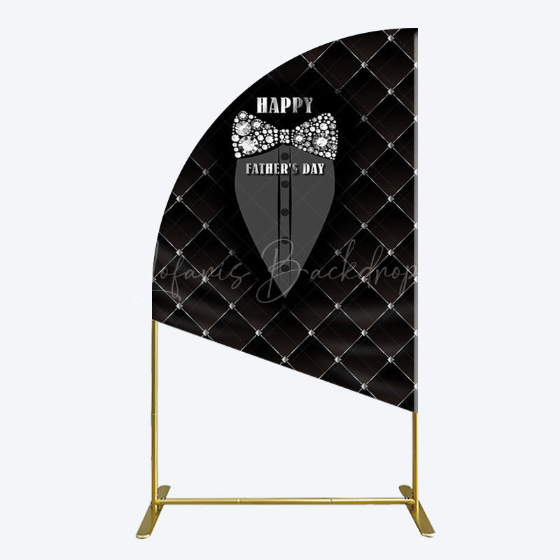 Lofaris Black Suit Diamond Bow Tie Fathers Day Half Moon Arch Backdrop