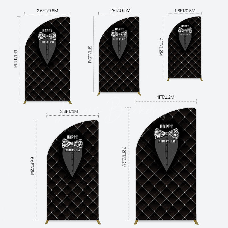 Lofaris Black Suit Diamond Bow Tie Fathers Day Half Moon Arch Backdrop