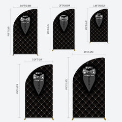 Lofaris Black Suit Diamond Bow Tie Fathers Day Half Moon Arch Backdrop