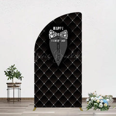 Lofaris Black Suit Diamond Bow Tie Fathers Day Half Moon Arch Backdrop