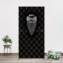 Lofaris Black Suit Diamond Bow Tie Fathers Day Rectangle Backdrop