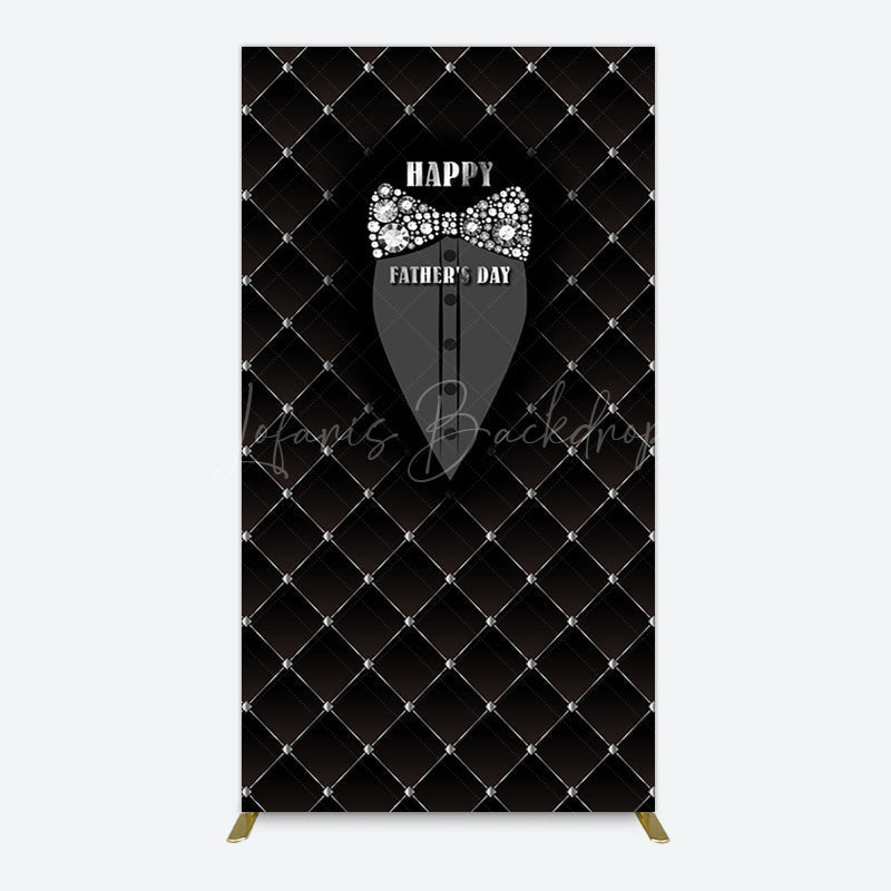 Lofaris Black Suit Diamond Bow Tie Fathers Day Rectangle Backdrop