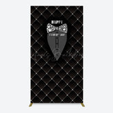 Lofaris Black Suit Diamond Bow Tie Fathers Day Rectangle Backdrop