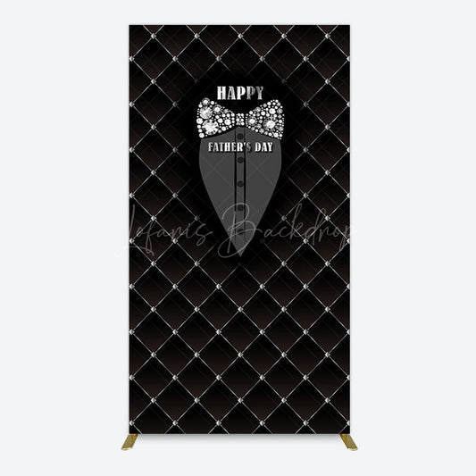 Lofaris Black Suit Diamond Bow Tie Fathers Day Rectangle Backdrop