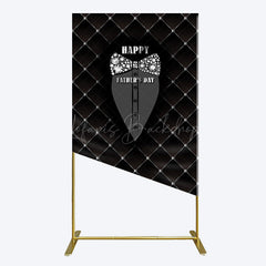 Lofaris Black Suit Diamond Bow Tie Fathers Day Rectangle Backdrop