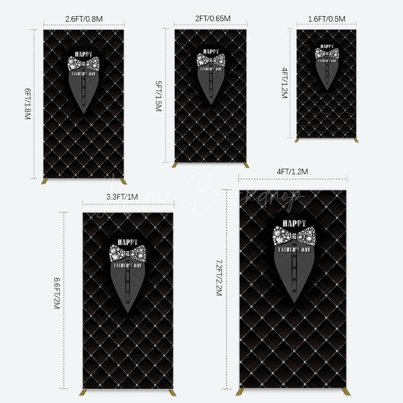 Lofaris Black Suit Diamond Bow Tie Fathers Day Rectangle Backdrop
