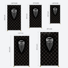 Lofaris Black Suit Diamond Bow Tie Fathers Day Rectangle Backdrop