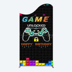 Lofaris Black Tetris Unlocked Game Birthday Arch Backdrop