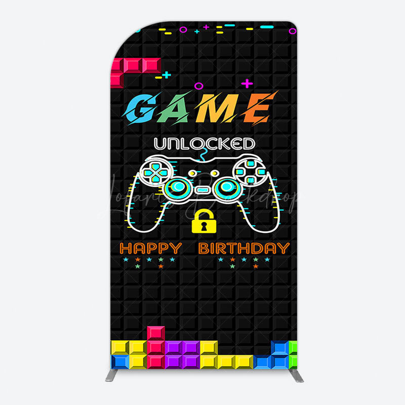 Lofaris Black Tetris Unlocked Game Birthday Arch Backdrop