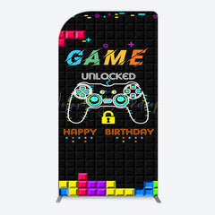 Lofaris Black Tetris Unlocked Game Birthday Arch Backdrop