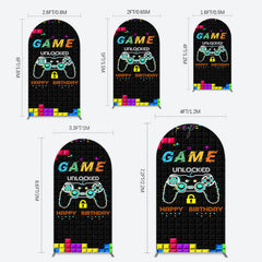 Lofaris Black Tetris Unlocked Game Birthday Arch Backdrop