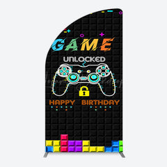 Lofaris Black Tetris Unlocked Game Birthday Arch Backdrop