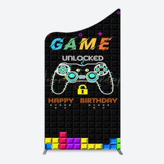 Lofaris Black Tetris Unlocked Game Birthday Arch Backdrop