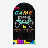 Lofaris Black Tetris Unlocked Game Birthday Arch Backdrop