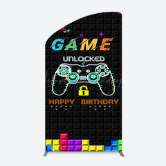 Lofaris Black Tetris Unlocked Game Birthday Arch Backdrop