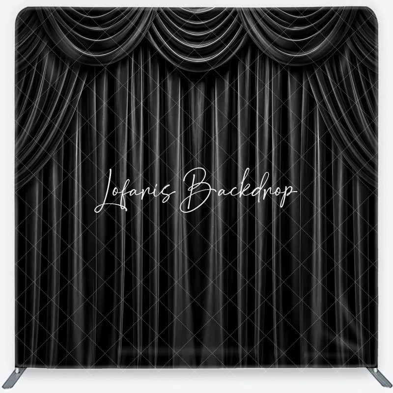 Lofaris Black Velvet Curtain Square Double-Sided Backdrop Elegant Theatrical Drapes for Photography and Events