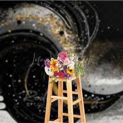 Lofaris Black White and Gold Swirl Fluid Art Backdrop Glitter Confetti Photography Background Elegant Decor