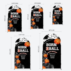Lofaris Black White Basketball Born 2 Ball Arch Backdrop
