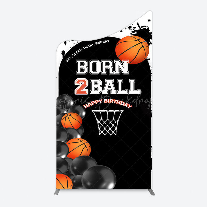Lofaris Black White Basketball Born 2 Ball Arch Backdrop