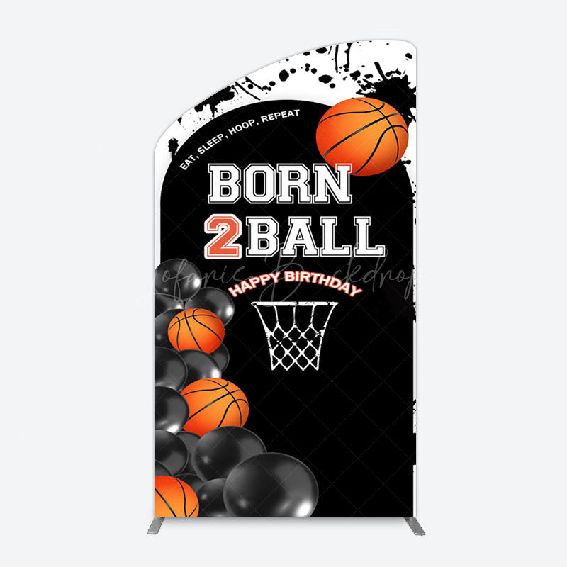 Lofaris Black White Basketball Born 2 Ball Arch Backdrop