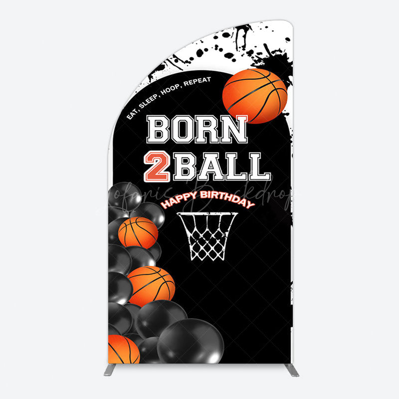 Lofaris Black White Basketball Born 2 Ball Arch Backdrop