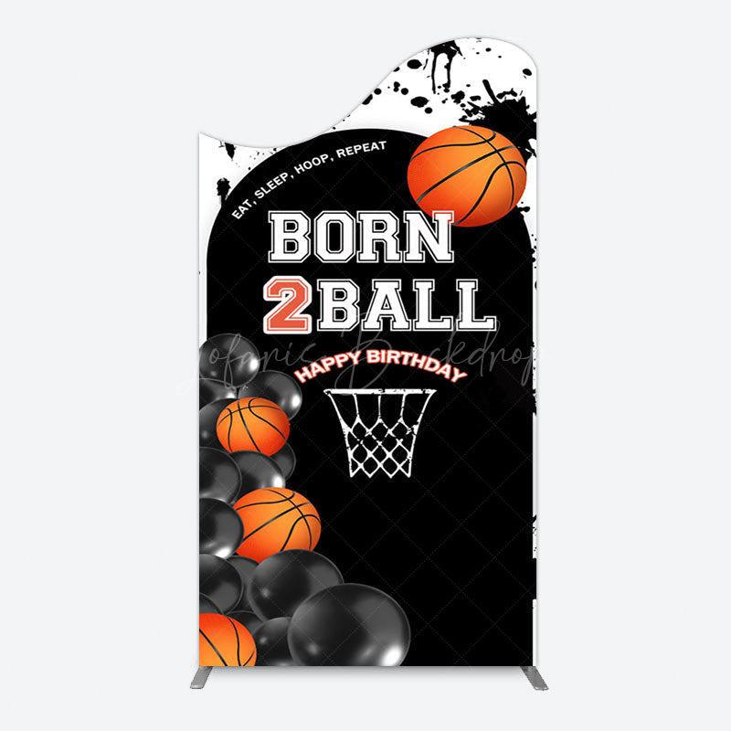 Lofaris Black White Basketball Born 2 Ball Arch Backdrop