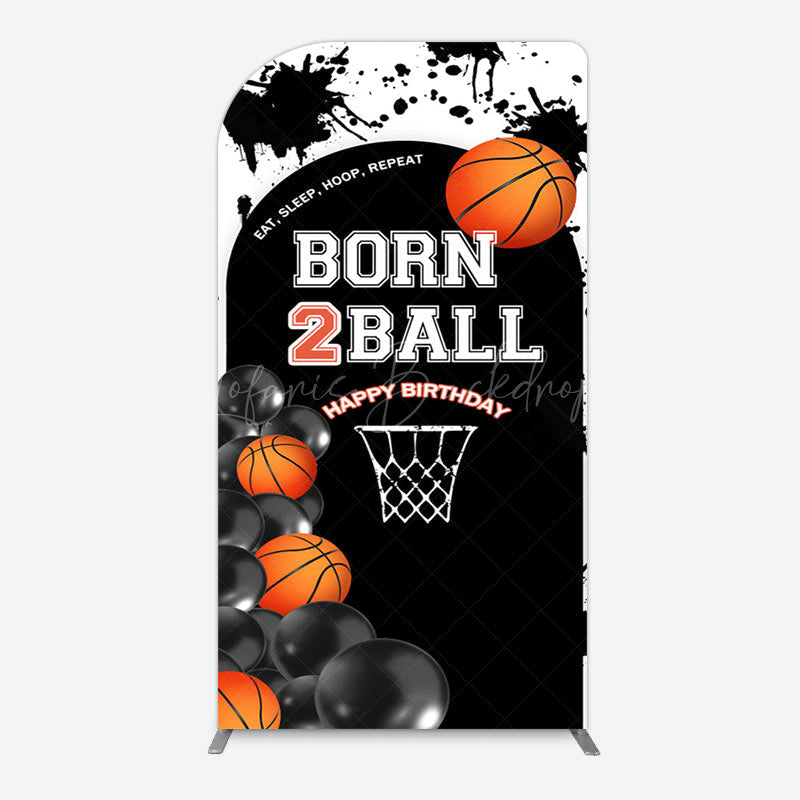 Lofaris Black White Basketball Born 2 Ball Arch Backdrop