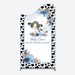 Lofaris Black White Cow Floral Baby Shower Arch Backdrop