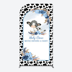Lofaris Black White Cow Floral Baby Shower Arch Backdrop