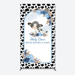 Lofaris Black White Cow Floral Baby Shower Arch Backdrop
